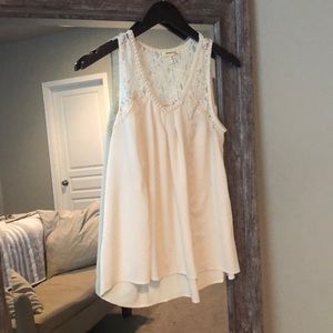 Cream Lace Tank Top